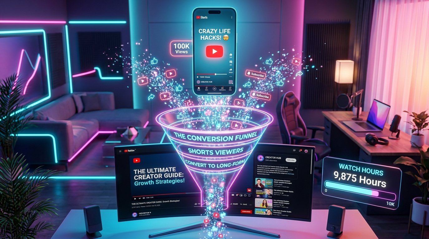YouTube Shorts to Long-Form Funnel: Converting 100k Shorts Views into Watch Time
